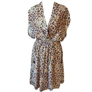 Natalie Martin Silk Print Mini Dress Size Medium Multi-Color